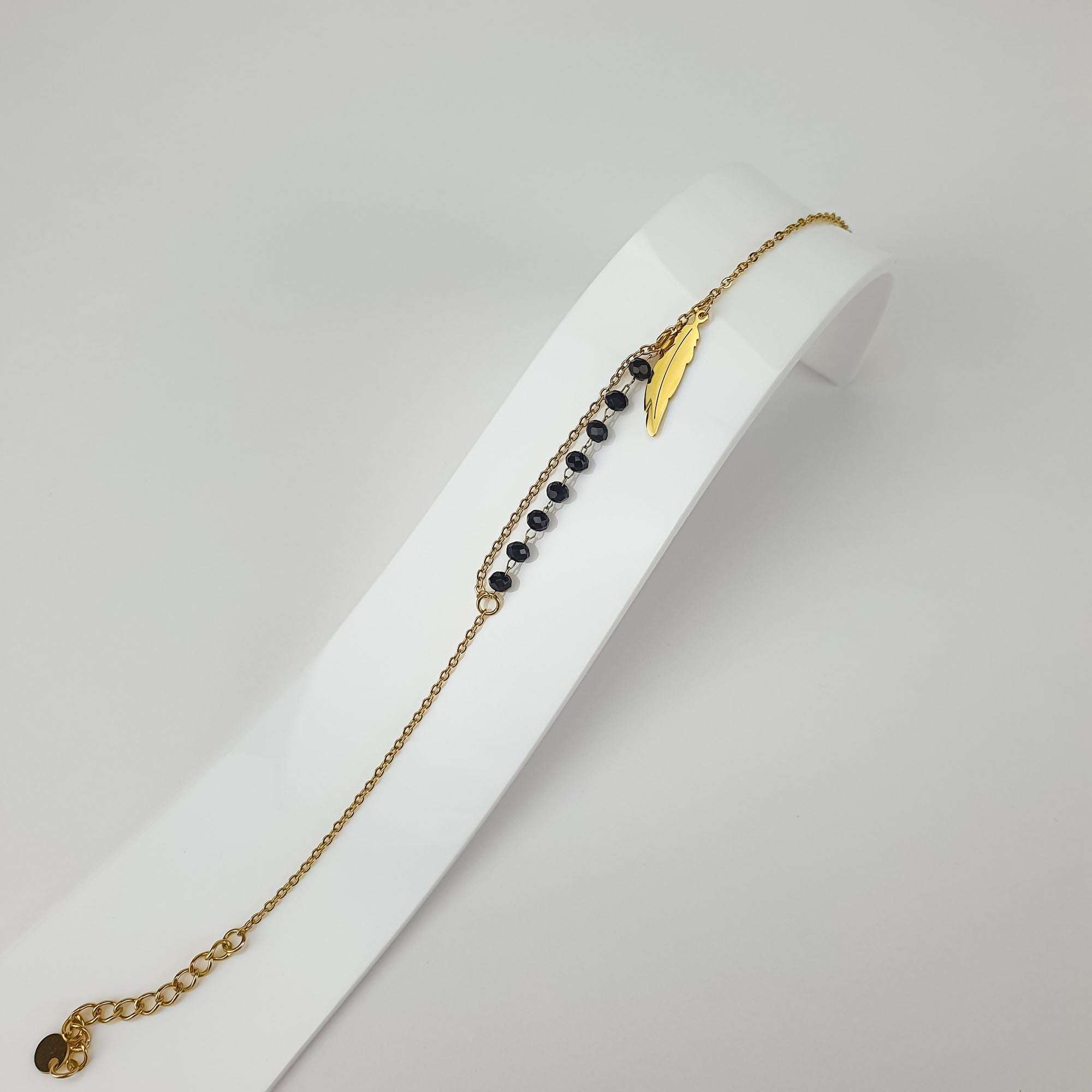 Regulējama rokassprādze no apzeltīta tērauda ar divslāņu ķēdītēm