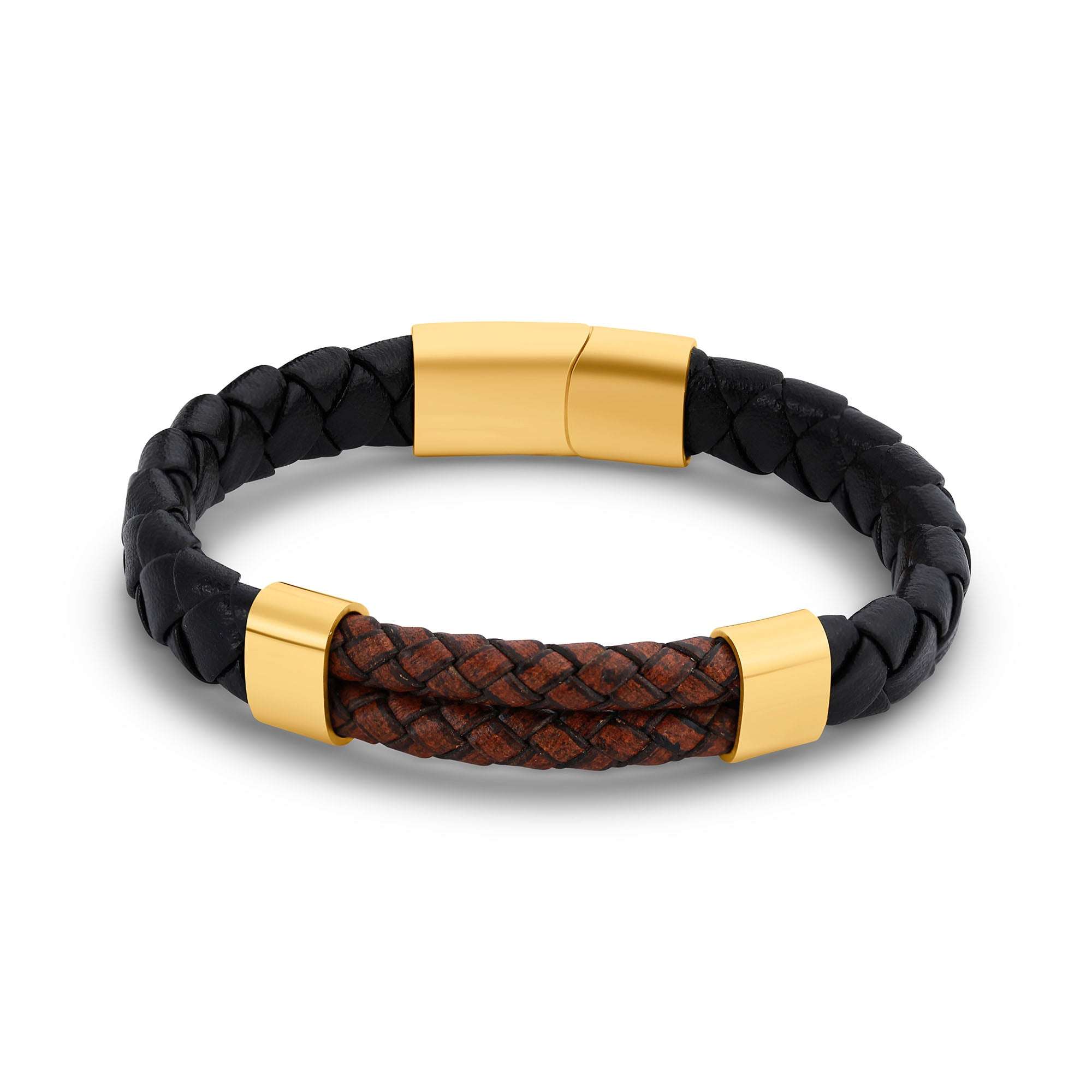 Vīriešu ādas rokassprādze ar medicīniskā tērauda detaļām