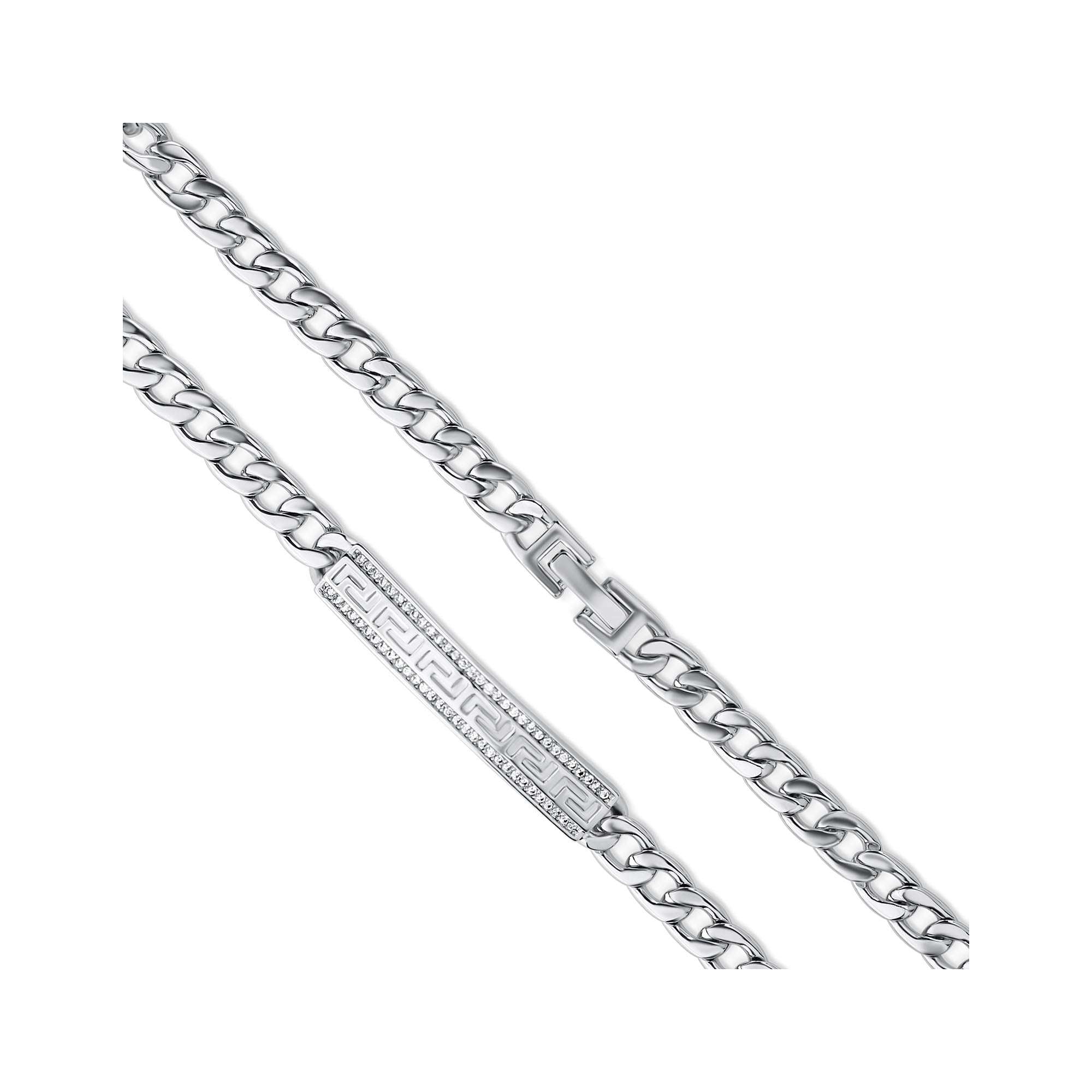 Hipoalerģiska tērauda rokassprādze 19 cm ar arhitektonisku dizainu