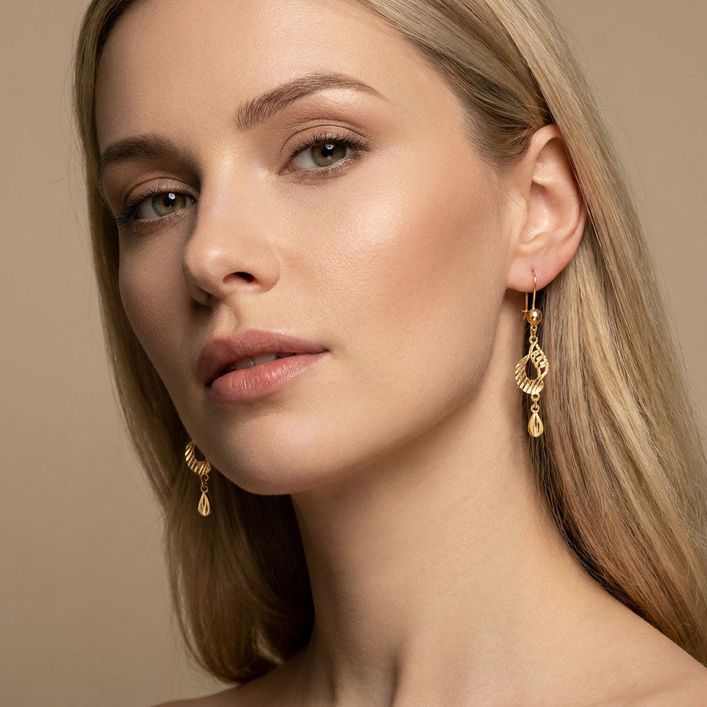 Ažūrie auskari ar āķa aizdari