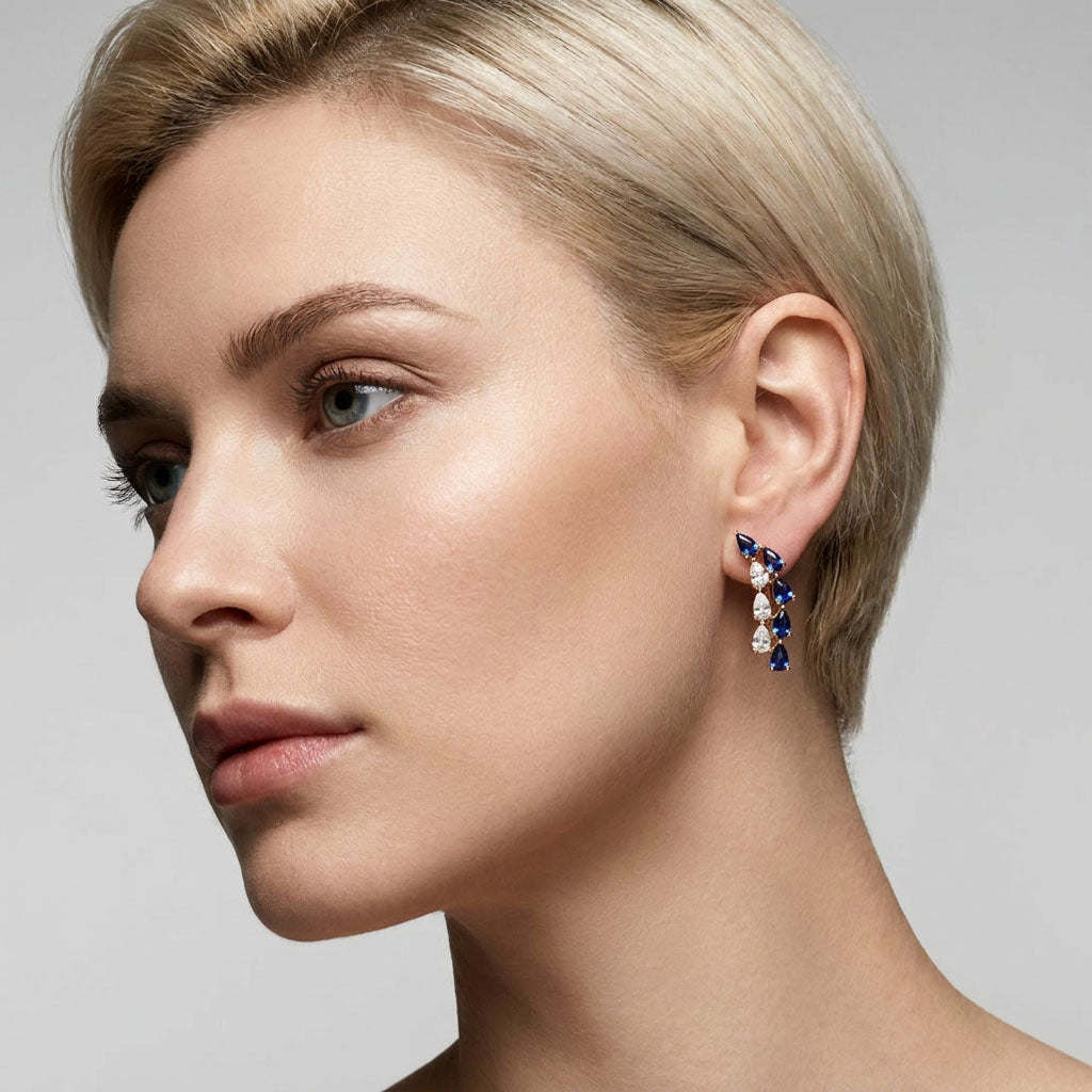 Lāses formas cirkoni rotā burvīgus auskarus vakara iznācienam