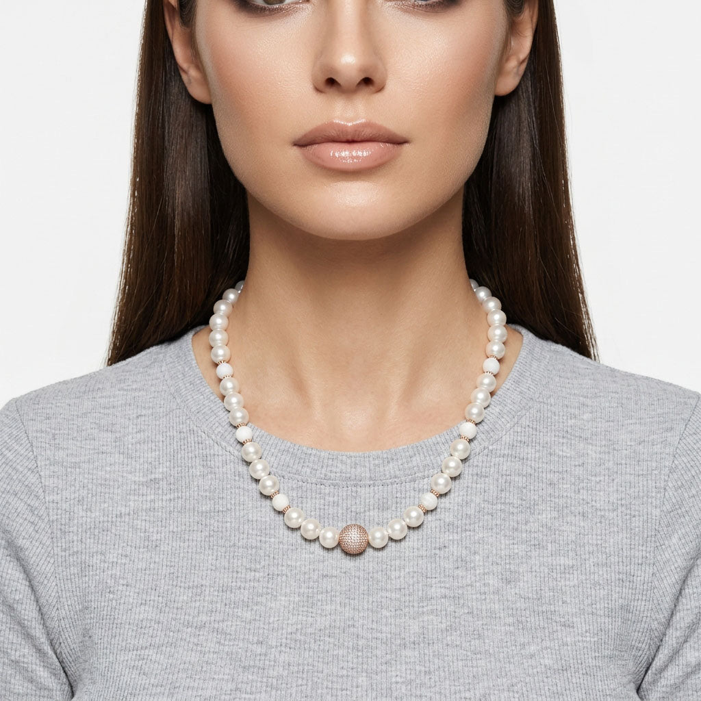Снежно-белое жемчужное ожерелье