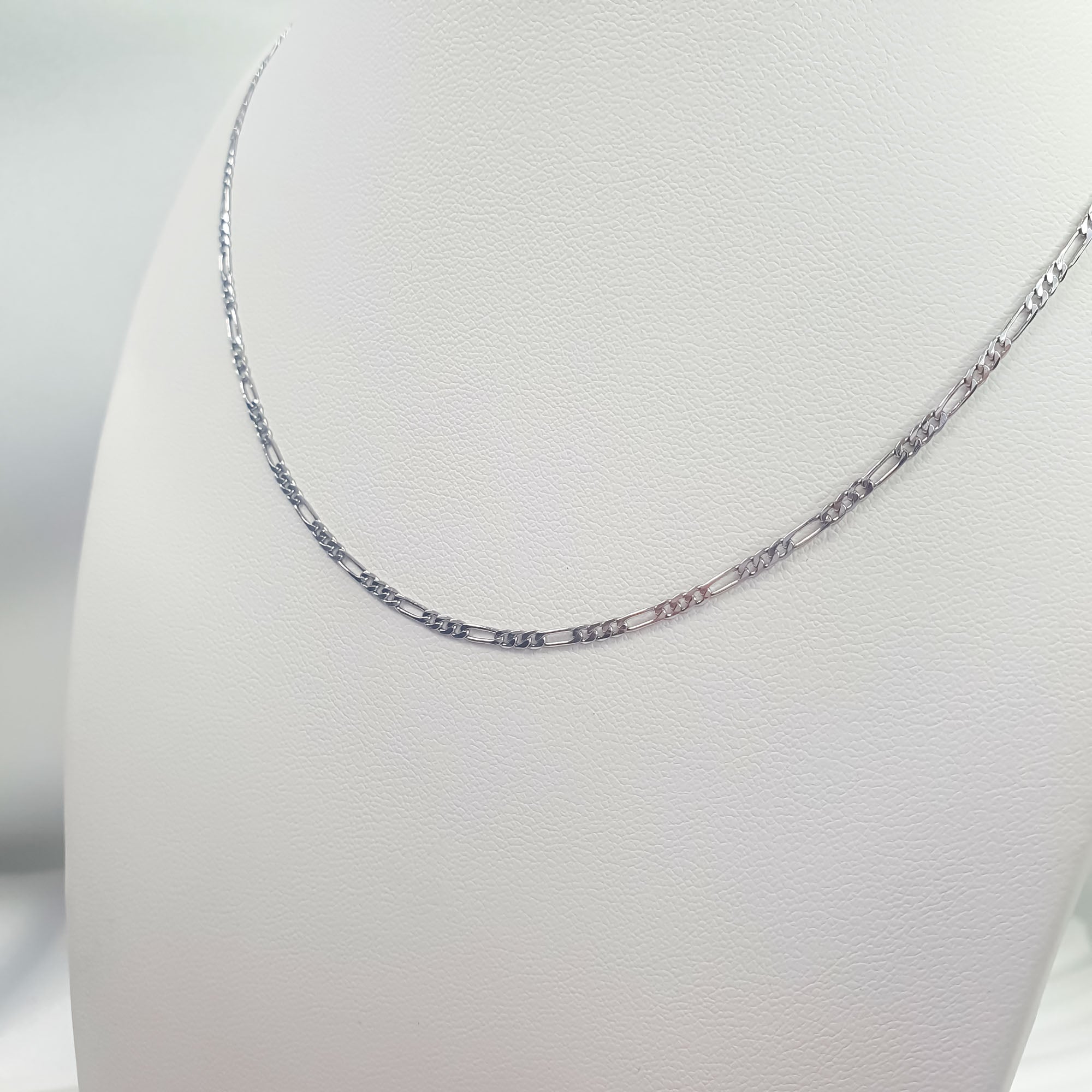 2 mm plata unisex ķēdīte ar platīna pārklājumu un spīdīgiem posmiem