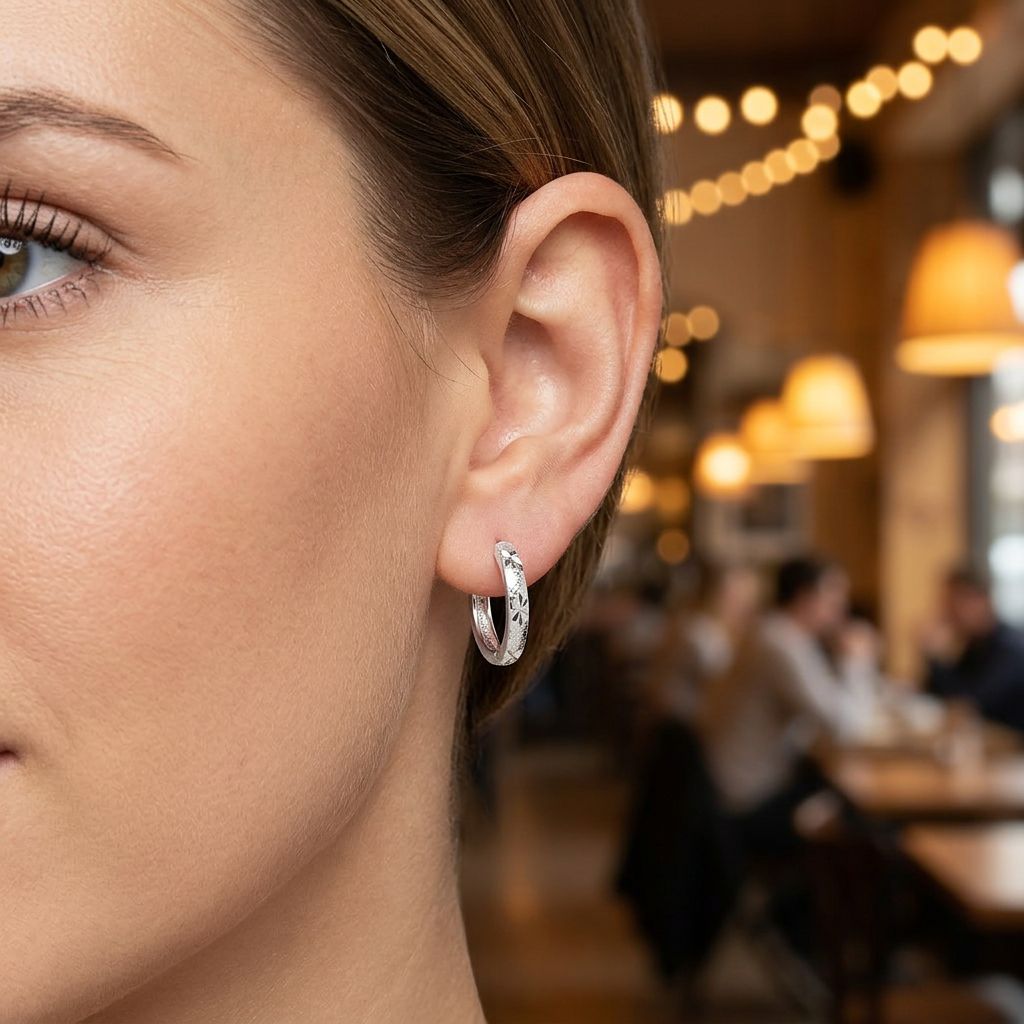 Серьги-кольца с гравировкой звёзд