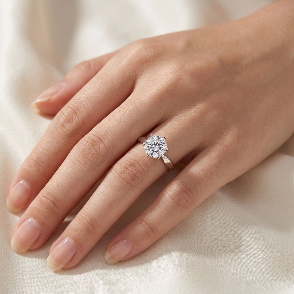 Кольцо в стиле солитер с цирконом