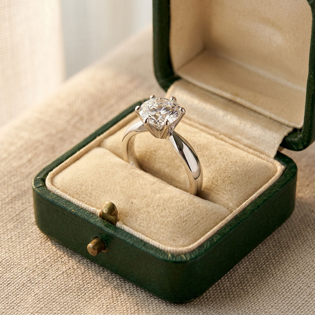 Solitaarstiilis tsirkooniga sõrmus