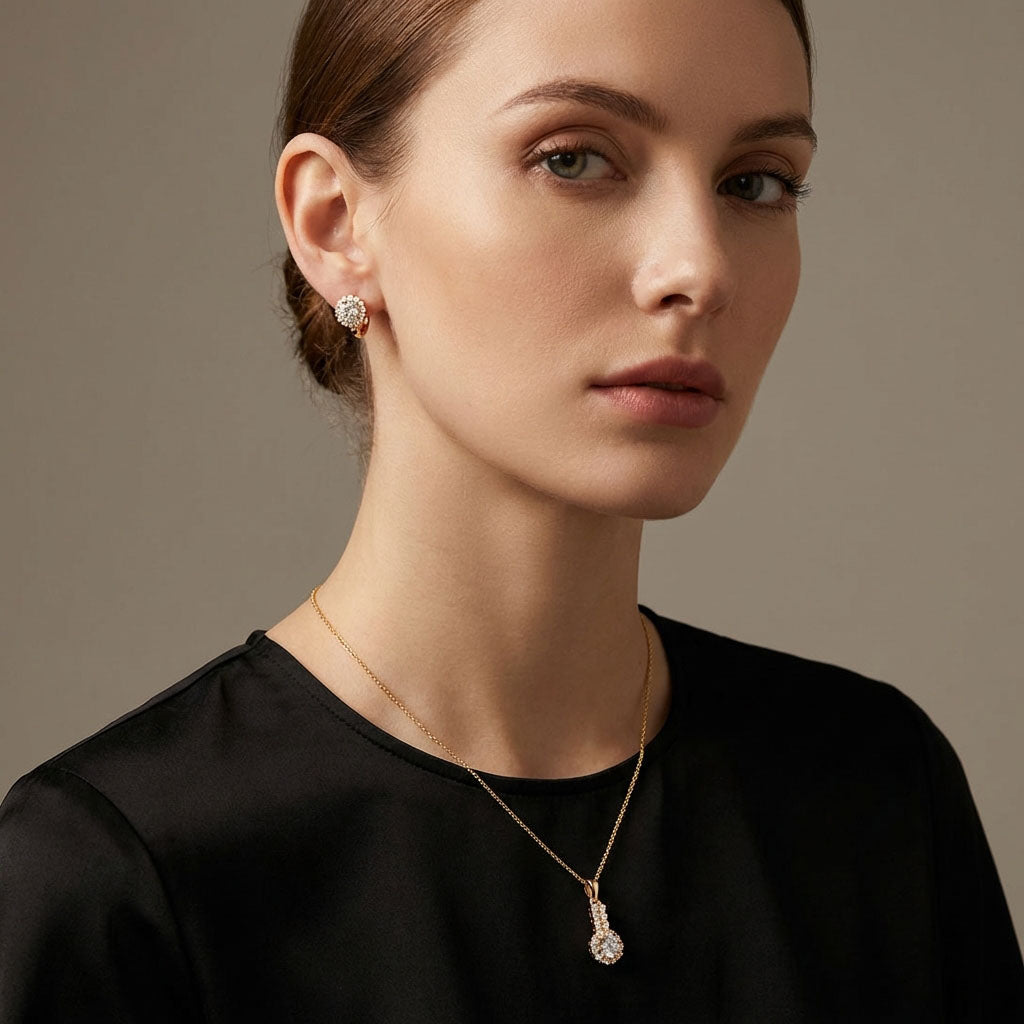 Särav ehtekomplekt tsirkoonidega