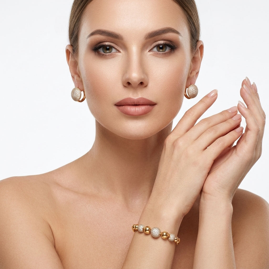 Kullatud ehtekomplekt "Kuldne sfäär"