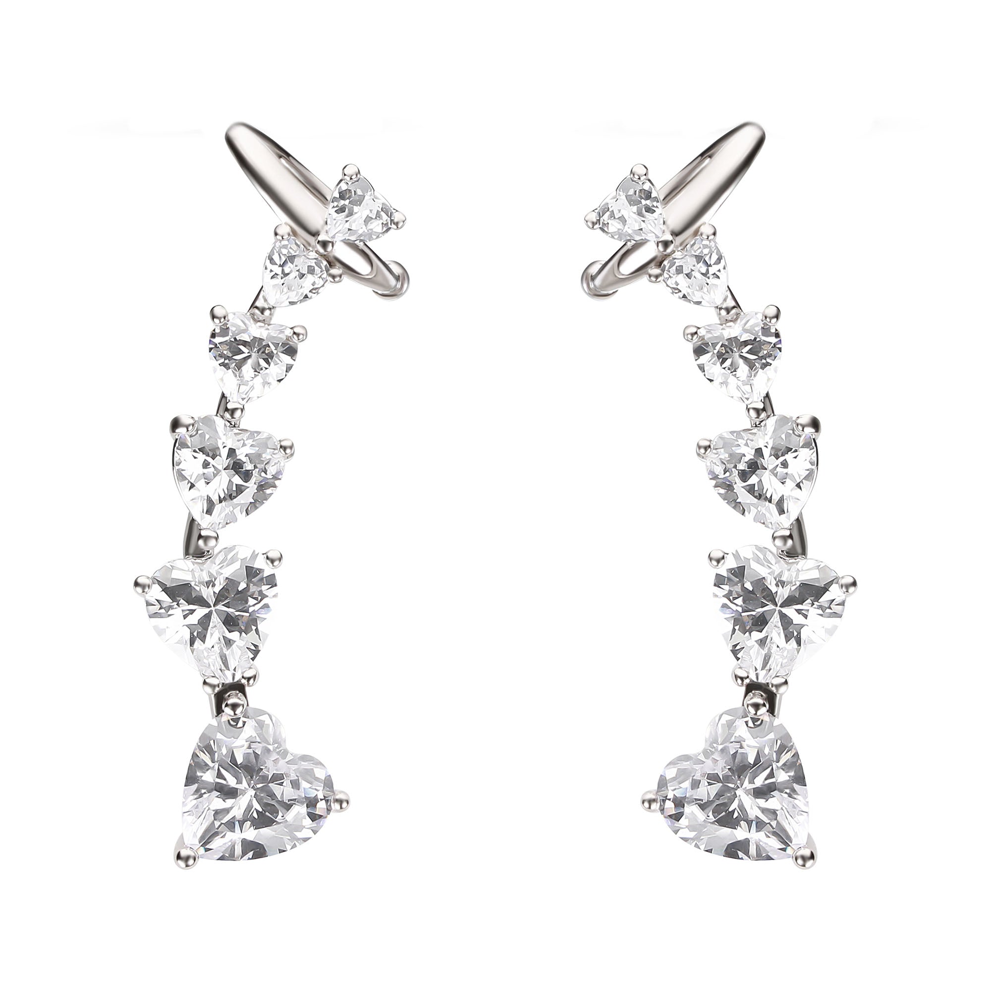 Gaismas plūsmas auskari ar dzidru cirkonu spīdumu