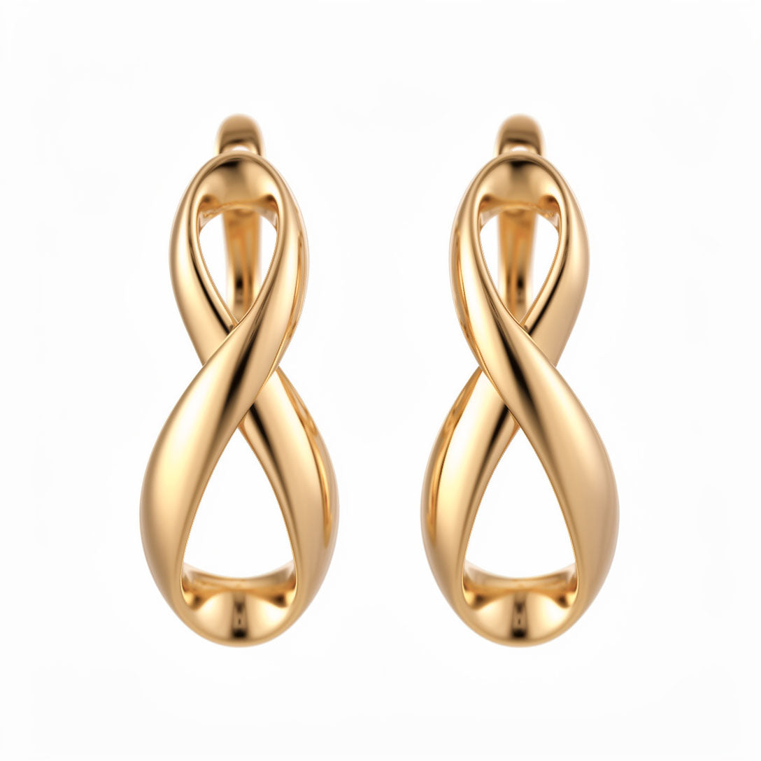 Gludi sieviešu auskari bez akmeņiem ar klasisko angļu aizdari