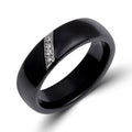 Stilīgs melns keramikas gredzens ar mirdzošiem kristāliem
