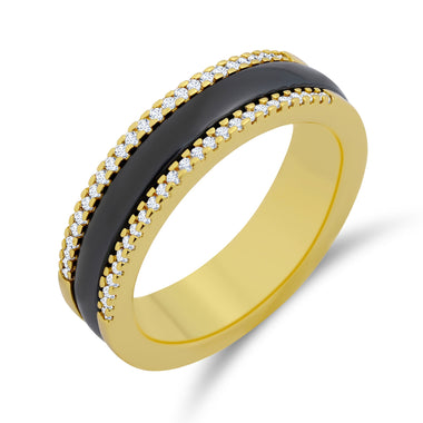 Чёрное керамическое кольцо 14k
