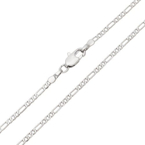 Sudraba krāsas Figaro pinuma ķēdīte ar karabīnes aizdari