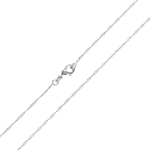 Sudraba krāsas ķēdīte ar Singapūras vīto pinumu un platīnas pārklājumu