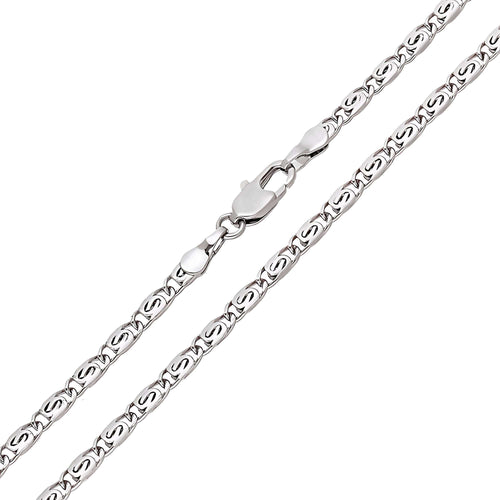 Ķēdīte ar platīnas pārklājumu un putna acs pinumu