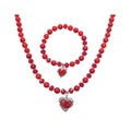 Sarkans rotu komplekts ar kaklarotu, aproci un sirds piekariņu