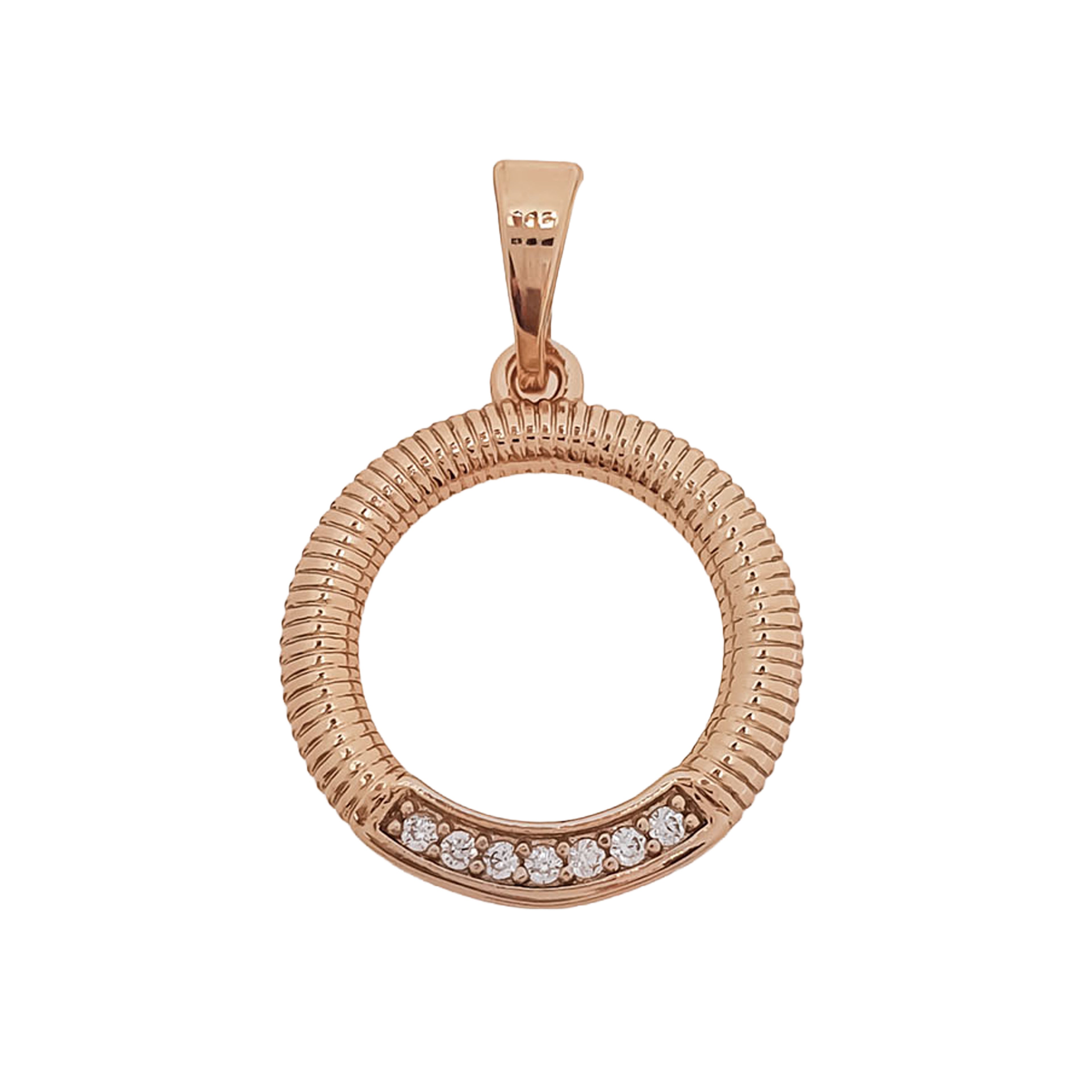 Rievots kulons ar mirdzošu cirkonu loku