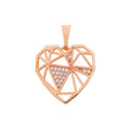 Sirds formas kulons ar baltiem cirkoniem zelta krāsā