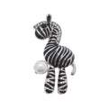 Zebras formas piespraude ar melnbaltu rakstu un pērli